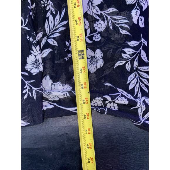 SIREN LILY Black & White FLORAL DESIGN 3/4 SLEEVE TOP SIZE 2X RN# 149444 Poly - Picture 5 of 8